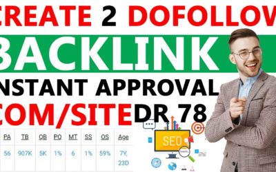 How to Get DR 78 Dofollow Backlink || create 2 .com high quality dofollow backlinks instant approval