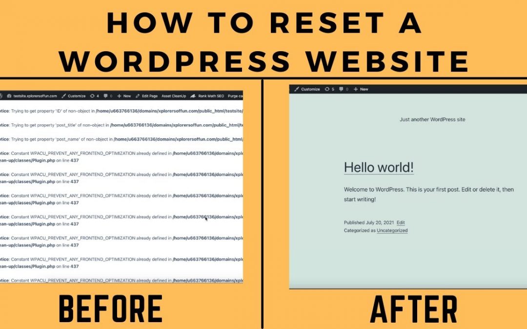 How to reset a WordPress Website Easily! (Within 5 Mins)