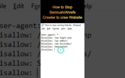 How to Stop Semrush/Ahrefs Crawler to crawl Website