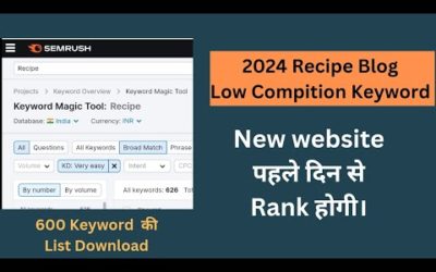 Recipe Blog Low Compition Keyword 2024 | Semrush Keyword | Low Compition Keyword 2024